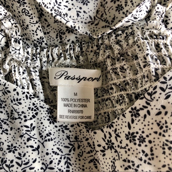 New Black & White Floral Multi Tiered Dress Size M - Picture 14 of 15